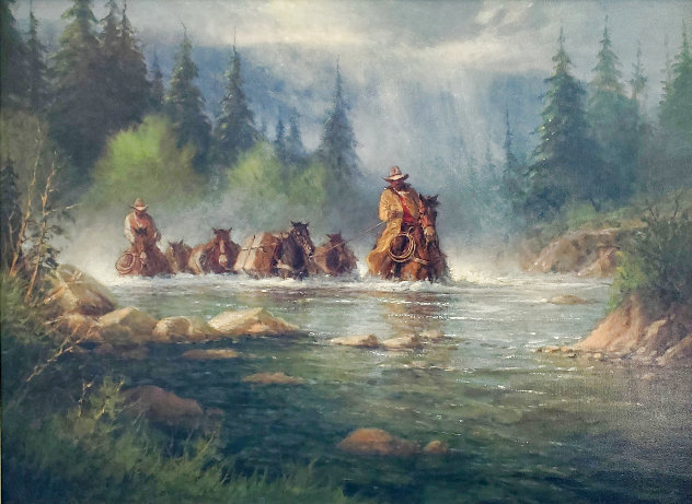 Spring River Crossing 2002 - Huge Limited Edition Print by G. Harvey