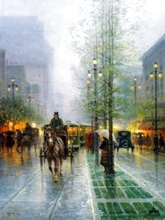 Carriages on Canal Street - Huge - New York - NYC Limited Edition Print - G. Harvey