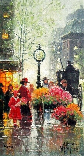 Fifth Avenue Vendor 1993 - New York - NYC Limited Edition Print by G. Harvey