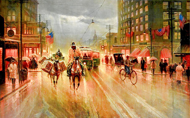 Early Downtown Houston, Texas - Framed Lithograph Limited Edition Print by G. Harvey Early Downtown Houston, Texas - Framed Lithograph Limited Edition Print by G. Harvey