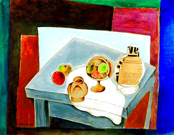 Still Life With Hungarian Weekly Magazine 1970 26x20 Works on Paper (not prints) - Jacob Gildor Still Life With Hungarian Weekly Magazine 1970 26x20 Works on Paper (not prints) - Jacob Gildor