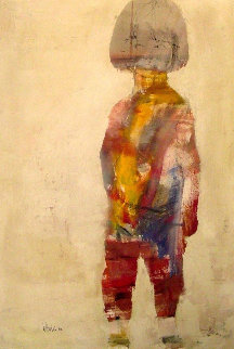 Hippie Girl 1966 43x30 Super Huge Original Painting - Gino Hollander Hippie Girl 1966 43x30 Super Huge Original Painting - Gino Hollander