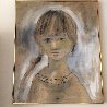 Untitled (Girl in Gold) 1965 37x31 Original Painting by Gino Hollander - 1