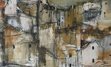 Untitled 1968 24x49 Huge Original Painting - Gino Hollander Untitled 1968 24x49 Huge Original Painting - Gino Hollander