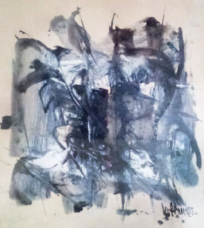 Untitled Abstract Expressionist Painting  1985 16x18 Works on Paper (not prints) - Gino Hollander