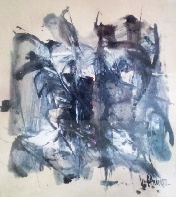Untitled Abstract Expressionist Painting  1985 16x18 Works on Paper (not prints) by Gino Hollander