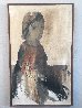 Portrait of Girl 1970 45x30 Huge Original Painting by Gino Hollander - 1