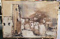 Untitled - (Pueblos) 1966 21x31 Original Painting by Gino Hollander - 1 Untitled - (Pueblos) 1966 21x31 Original Painting by Gino Hollander - 1