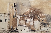 Untitled - (Pueblos) 1966 21x31 Original Painting by Gino Hollander - 0 Untitled - (Pueblos) 1966 21x31 Original Painting by Gino Hollander - 0