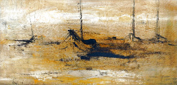 Untitled Landscape 1971 25x45 Super Huge Original Painting - Gino Hollander Untitled Landscape 1971 25x45 Super Huge Original Painting - Gino Hollander