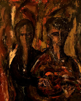 Untitled Painting 1959 44x37 Original Painting - Gino Hollander Untitled Painting 1959 44x37 Original Painting - Gino Hollander