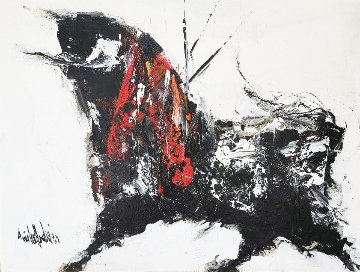 Bull 1980 32x42 Super Huge Original Painting - Gino Hollander Bull 1980 32x42 Super Huge Original Painting - Gino Hollander