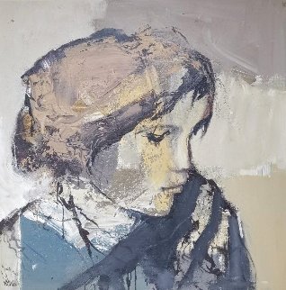 Portrait of a Woman 1980 46x46 Super Huge Original Painting - Gino Hollander Portrait of a Woman 1980 46x46 Super Huge Original Painting - Gino Hollander
