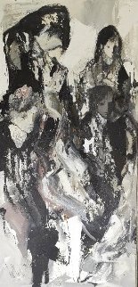 Abstract Woman 1979 76x42 Super Huge Original Painting - Gino Hollander Abstract Woman 1979 76x42 Super Huge Original Painting - Gino Hollander