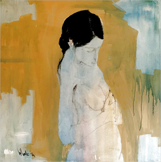 Untitled Nude 48x48 Huge Original Painting by Gino Hollander