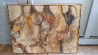 Women With Child 1966 29x40 Huge - Early Original Painting by Gino Hollander - 2