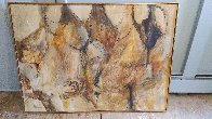 Women With Child 1966 29x40 Huge - Early Original Painting by Gino Hollander - 1 Women With Child 1966 29x40 Huge - Early Original Painting by Gino Hollander - 1