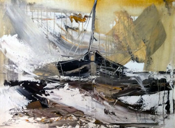 Untitled V 1977 31x41 Huge Original Painting - Gino Hollander Untitled V 1977 31x41 Huge Original Painting - Gino Hollander