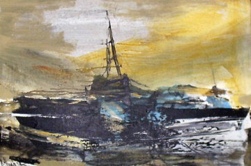 Ship 1977 20x30 Original Painting - Gino Hollander