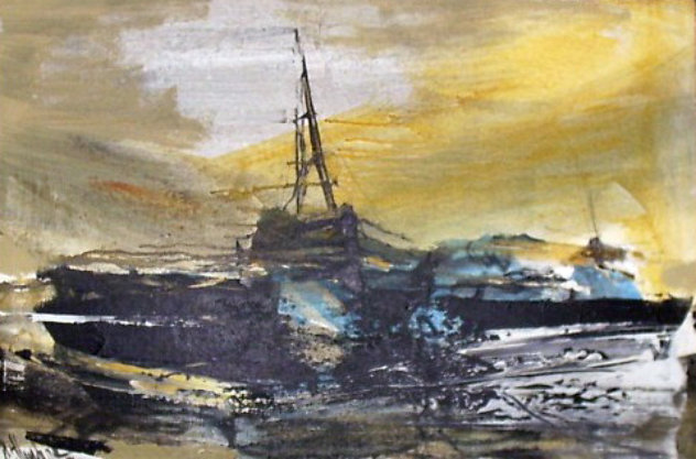 Ship 1977 20x30 Original Painting by Gino Hollander
