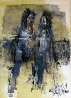 Untitled (Two Figures) 1976 12x10 Original Painting by Gino Hollander - 0