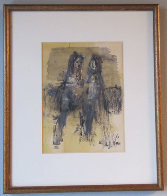 Untitled (Two Figures) 1976 12x10 Original Painting by Gino Hollander - 1