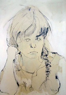 Portrait of Heidi 1962 34x24 Original Painting - Gino Hollander