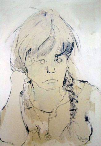 Portrait of Heidi 1962 34x24 Original Painting - Gino Hollander