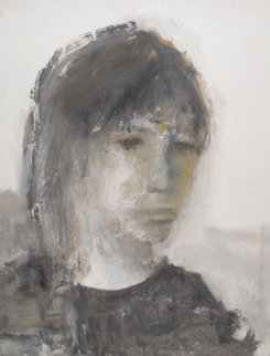 Young Woman 1965 42x33 Original Painting - Gino Hollander Young Woman 1965 42x33 Original Painting - Gino Hollander