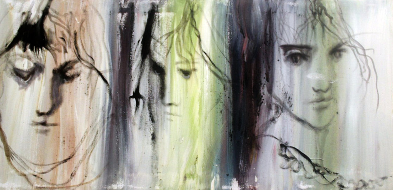 3 Faces 1986 39x20 Original Painting by Gino Hollander 3 Faces 1986 39x20 Original Painting by Gino Hollander