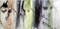 3 Faces 1986 39x20 Original Painting by Gino Hollander - 0 3 Faces 1986 39x20 Original Painting by Gino Hollander - 0