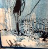 Untitled Blue Figure 1975 41x21 Original Painting by Gino Hollander - 2