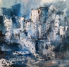 Untitled Blue Village 1978 43x23  Huge - Morocco Original Painting by Gino Hollander - 0