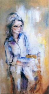 Portrait of Louise Nevelson At 64 1963 66x33 Original Painting - Gino Hollander Portrait of Louise Nevelson At 64 1963 66x33 Original Painting - Gino Hollander