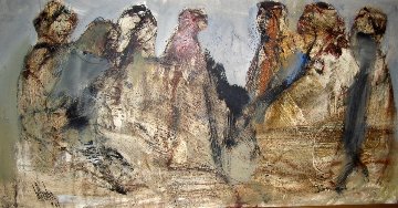 Five Women 1969 21x41 Super Huge Original Painting - Gino Hollander Five Women 1969 21x41 Super Huge Original Painting - Gino Hollander