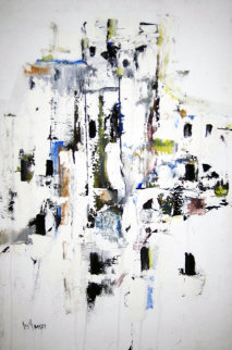 Abstract Dwelling II 1968 31x21 Original Painting - Gino Hollander Abstract Dwelling II 1968 31x21 Original Painting - Gino Hollander