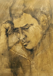 Untitled Portrait 1965 30x20 Original Painting - Gino Hollander Untitled Portrait 1965 30x20 Original Painting - Gino Hollander