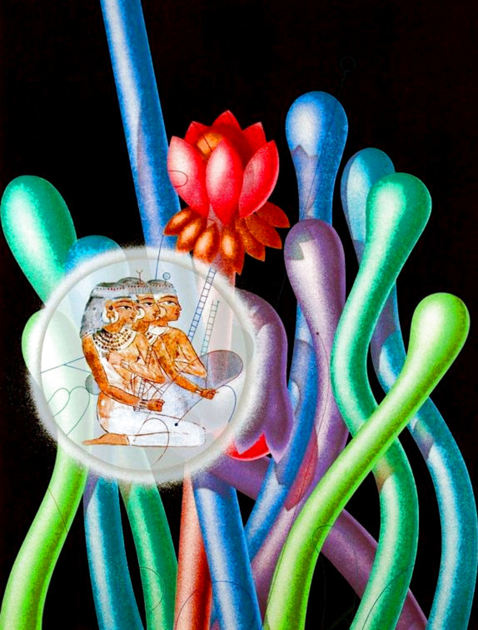 Yankel Ginzburg, Continuity 1979, lithograph by Yankel Ginzburg For