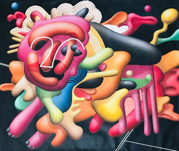 Lion 1987 36x36 Original Painting - Yankel Ginzburg Lion 1987 36x36 Original Painting - Yankel Ginzburg