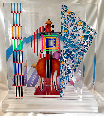 Rhapsody Unique Original Acrylic Sculpture 22 in - Sculpture - Yankel Ginzburg