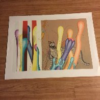 Feline And Ladders 1983 Limited Edition Print by Yankel Ginzburg - 1 Feline And Ladders 1983 Limited Edition Print by Yankel Ginzburg - 1