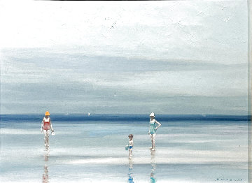 Beach Scene 21x25 Original Painting - Andre Gisson Beach Scene 21x25 Original Painting - Andre Gisson