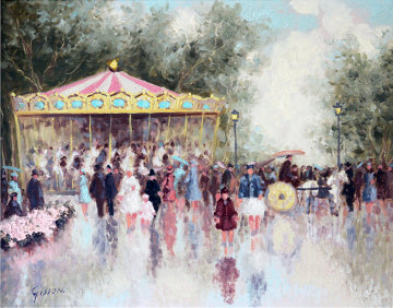 Carousel 24x28 Original Painting - Andre Gisson