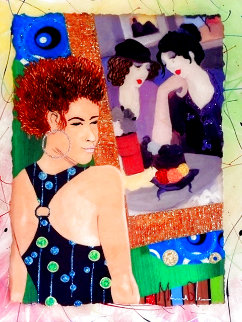 Girrrrl You Gotta See This One II Homage to Tarkay 2013 30x25 Original Painting - Marcus Glenn Girrrrl You Gotta See This One II Homage to Tarkay 2013 30x25 Original Painting - Marcus Glenn