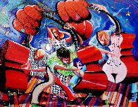 Three Bass and a Lady 2011 Embellished Limited Edition Print by Marcus Glenn - 0