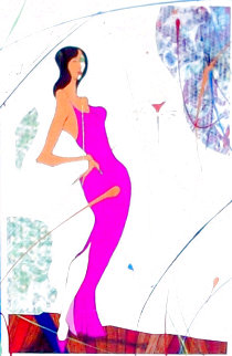 Sophistication with Purple Dress I (Small) 24x22 Original Painting - Marcus Glenn