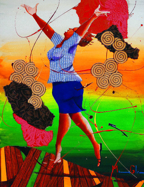 Green Storm #19 Unique 2008 29x25 Works on Paper (not prints) - Marcus Glenn