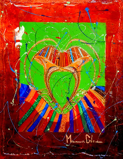 Instruments of the Heart, Trombone 2014 29x22 Original Painting - Marcus Glenn