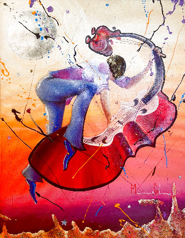 Straddle That Bass in Outer Space 2014 Embellished w/ Relief Limited Edition Print - Marcus Glenn