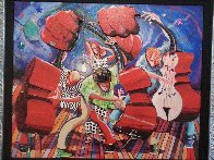 Three Bass And a Lady 2001 Embellished Limited Edition Print by Marcus Glenn - 1